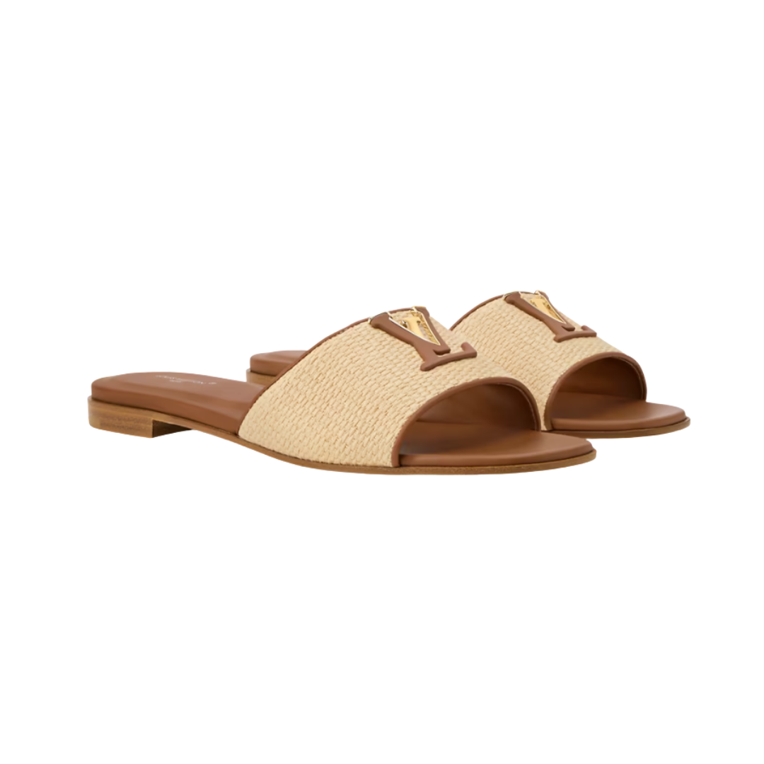 Mare Flat Mule Raffia