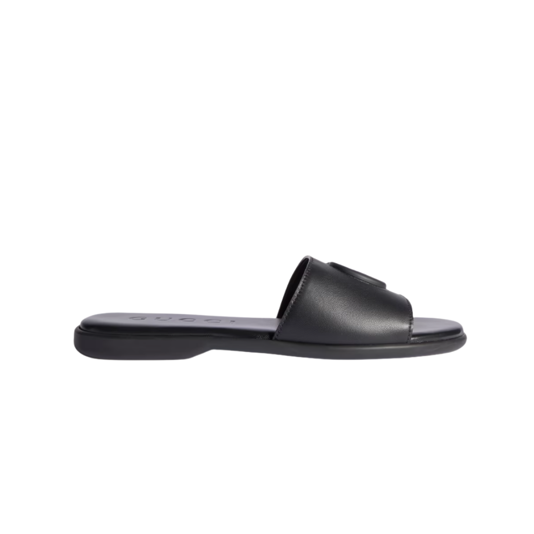 Slide Sandal Double G Schwarz / Embossed logo