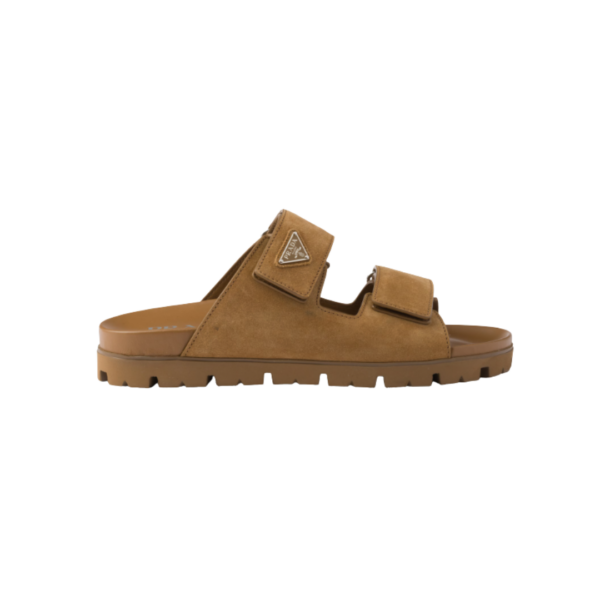 Wildleder Band Sandals Beige-Braun