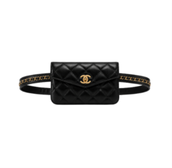 Gürteltasche Schwarz/Gold 18.5 cm