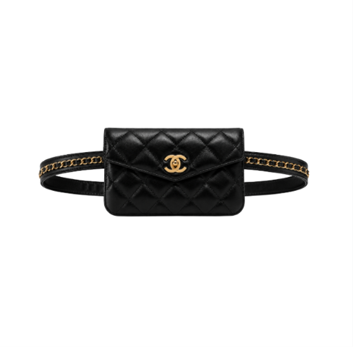 Gürteltasche Schwarz/Gold 18.5 cm