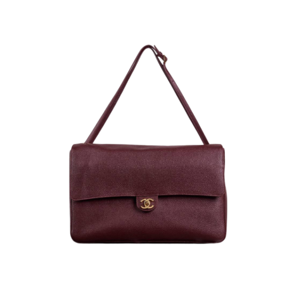 Maxi Flap Bag Bordeaux/Gold 38.5 cm