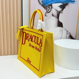 Book Tote Bestickter gelber und roter  41 cm