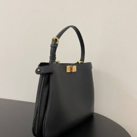 Tasche Aus Schwarzem Leder 33 cm