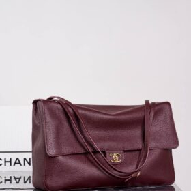 Maxi Flap Bag Bordeaux/Gold 38.5 cm