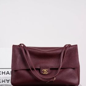 Maxi Flap Bag Bordeaux/Gold 38.5 cm