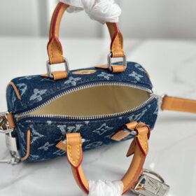 Speedy Monogram Flowers Denim18 cm