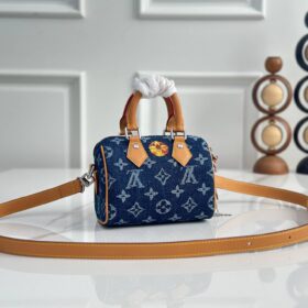 Speedy Monogram Flowers Denim18 cm