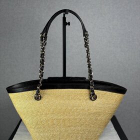 Geflochtenes Stroh Beige/Schwarz 54cm