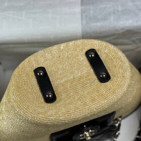 Geflochtenes Stroh Beige/Schwarz 54cm