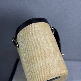 Geflochtenes Stroh Beige/Schwarz 54cm