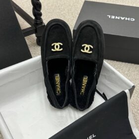 CC Slingback-Loafer aus Wildleder-Kalbsleder Schwarz