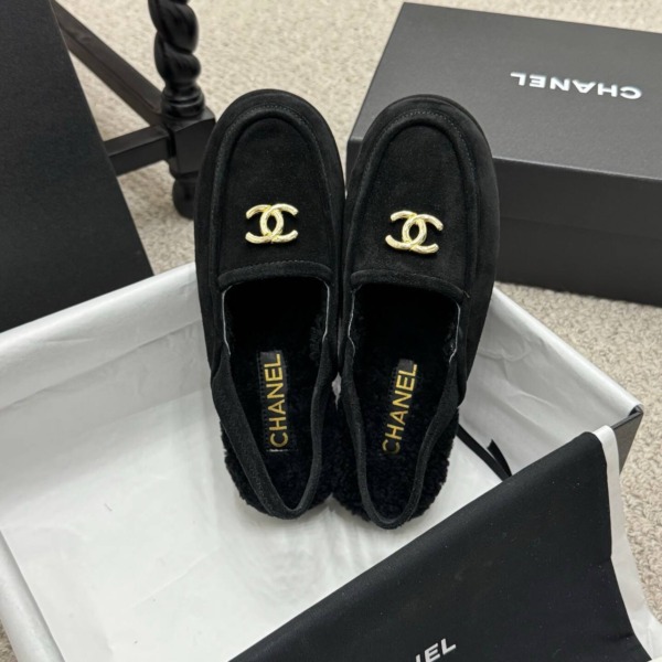 CC Slingback-Loafer aus Wildleder-Kalbsleder Schwarz