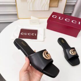 Slide Sandal Double G Schwarz / Gold