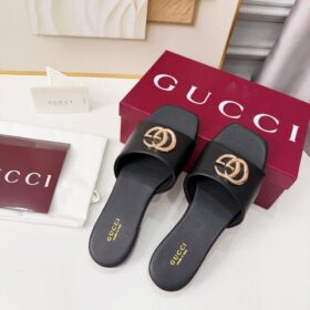 Slide Sandal Double G Schwarz / Gold