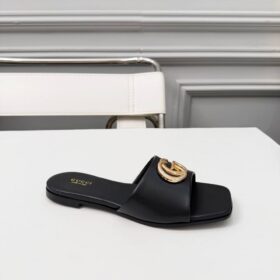Slide Sandal Double G Schwarz / Gold