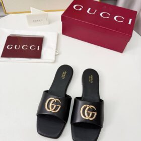 Slide Sandal Double G Schwarz / Gold