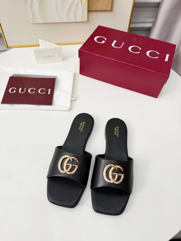 Slide Sandal Double G Schwarz / Gold