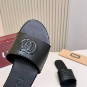 Slide Sandal Double G Schwarz / Embossed logo