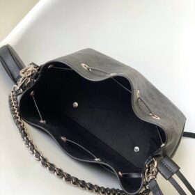 Bella Beuteltasche Schwarz / Silber 22 cm