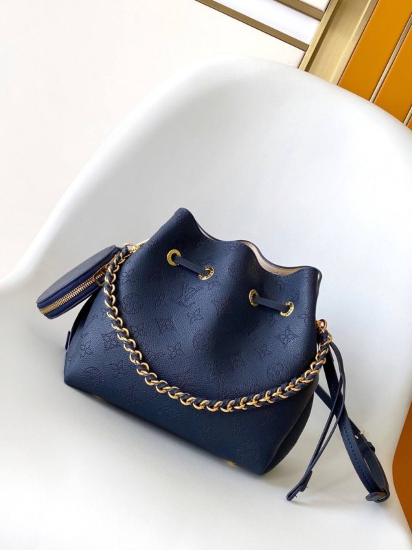 Bella Beuteltasche Marineblau / Gold 22 cm