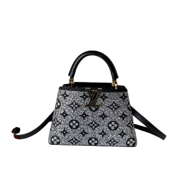Capucines Satin und Kristalle Schwarz 27cm