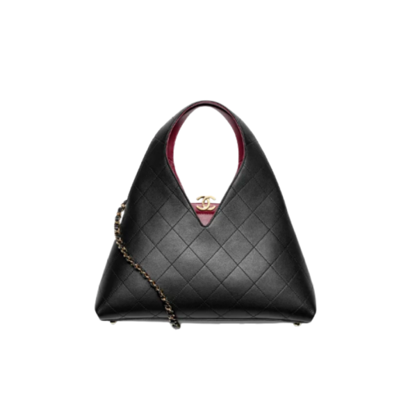 Shopping Tasche Calfskin Schwarz 23 cm