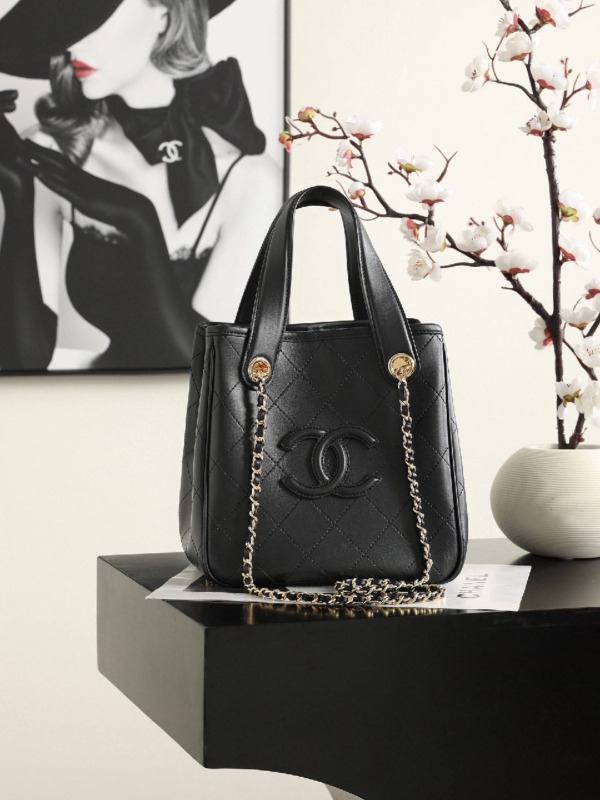 Mini-Tasche goldfarbenes Metall Schwarz 20.5 cm