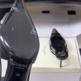 Jeanne Cassandre Slingback Pumps Schwarz/Gold 7.5 cm