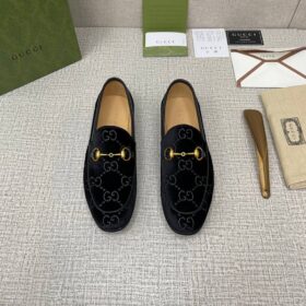 Schwarz Velvet GG Jordaan Loafer
