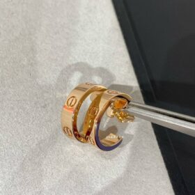 LOVE Creolen Kleines Modell Gelbgold