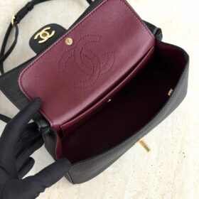 Mini Flap Bag Schwarz 20cm
