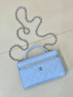 Slim Vanity mit Kette in Blau/Silber 14cm