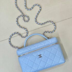 Slim Vanity mit Kette in Blau/Silber 14cm