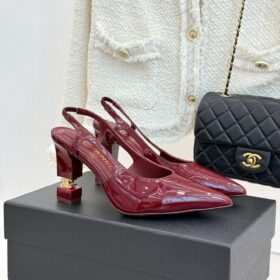 Slingbacks Burgund/Gold 9.5 cm