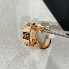 LOVE Creolen Kleines Modell Gelbgold