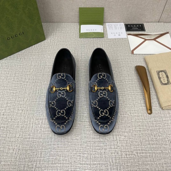 Blau Velvet GG Jordaan Loafer
