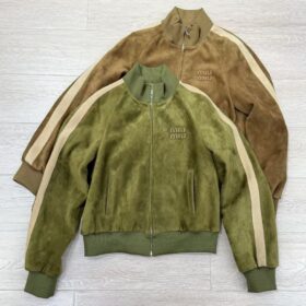 Gewachste Wildlederjacke Grün