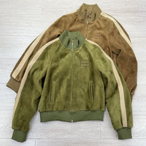 Gewachste Wildlederjacke Grün