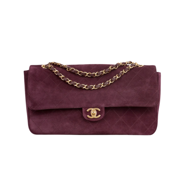 Maxi Flap Burgunderrot Wildleder 32 cm