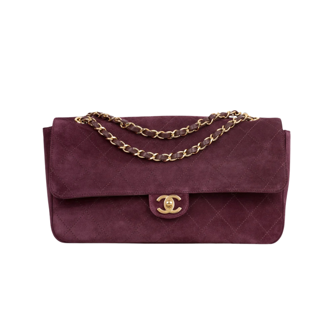 Maxi Flap Burgunderrot Wildleder 32 cm