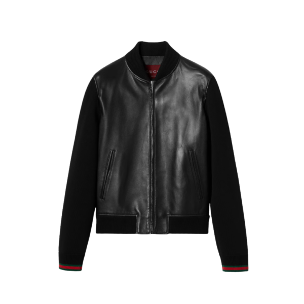Bomberjacke Nappa leather und knit