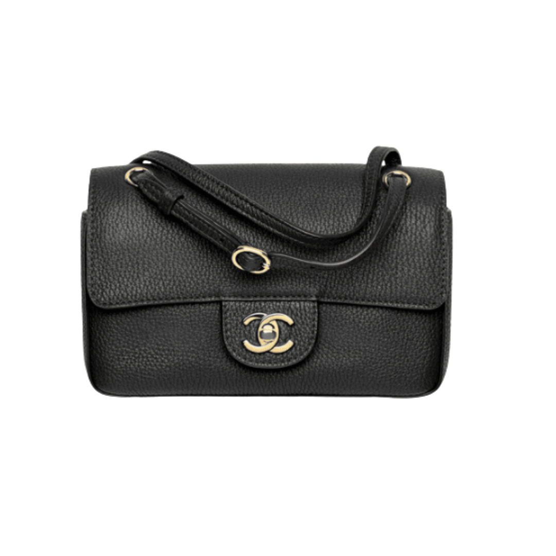 Mini Flap Bag Schwarz 20cm