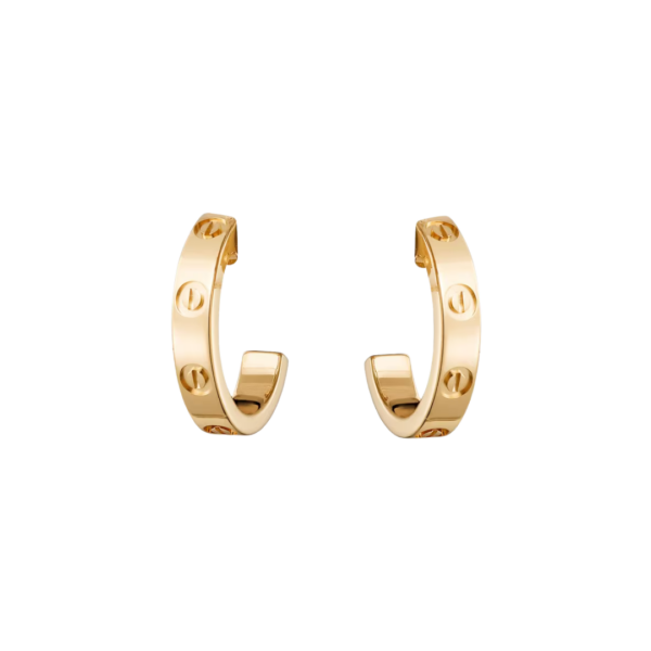 LOVE Creolen Kleines Modell Gelbgold