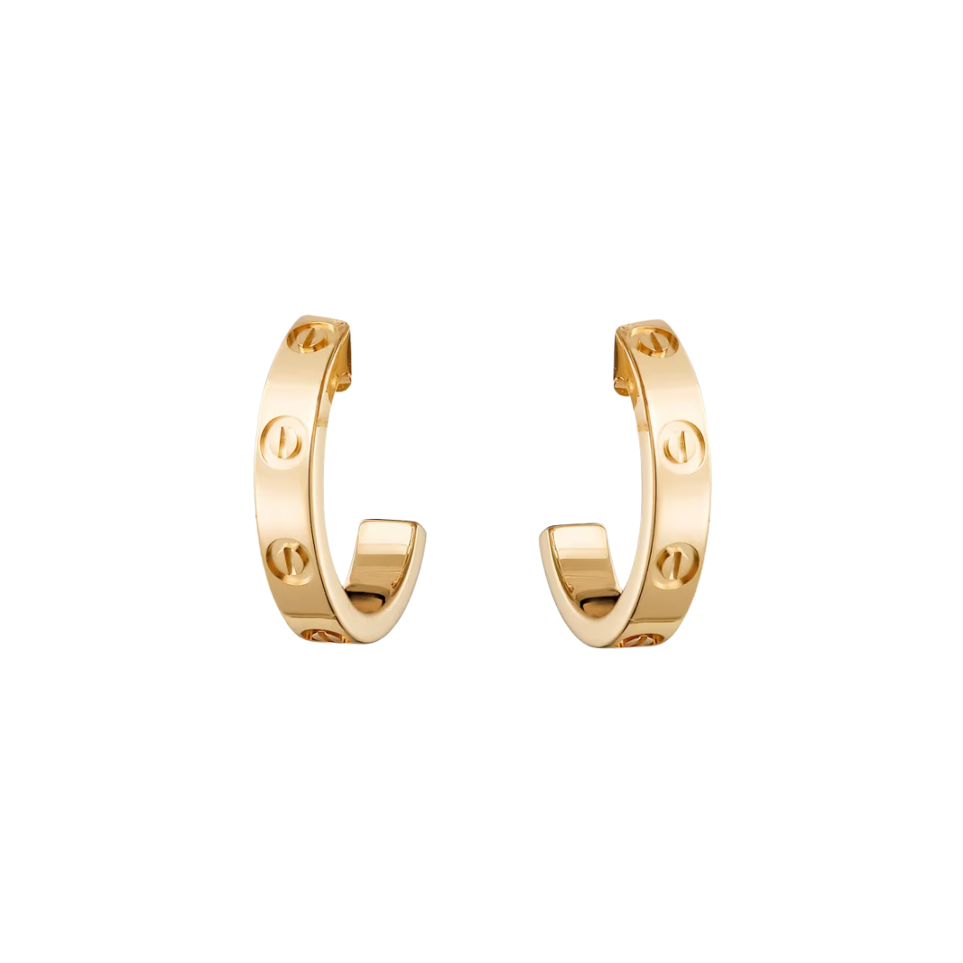 LOVE Creolen Kleines Modell Gelbgold
