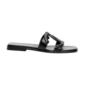 Schwarze Mules aus Lammleder