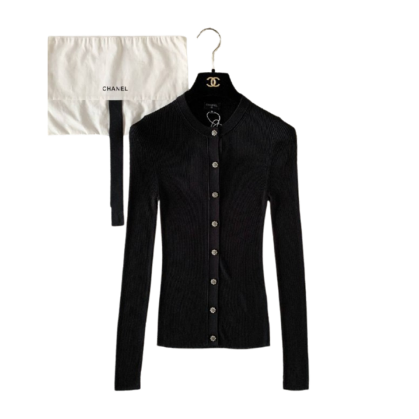 Schwarze Feinstrick-Cardigan