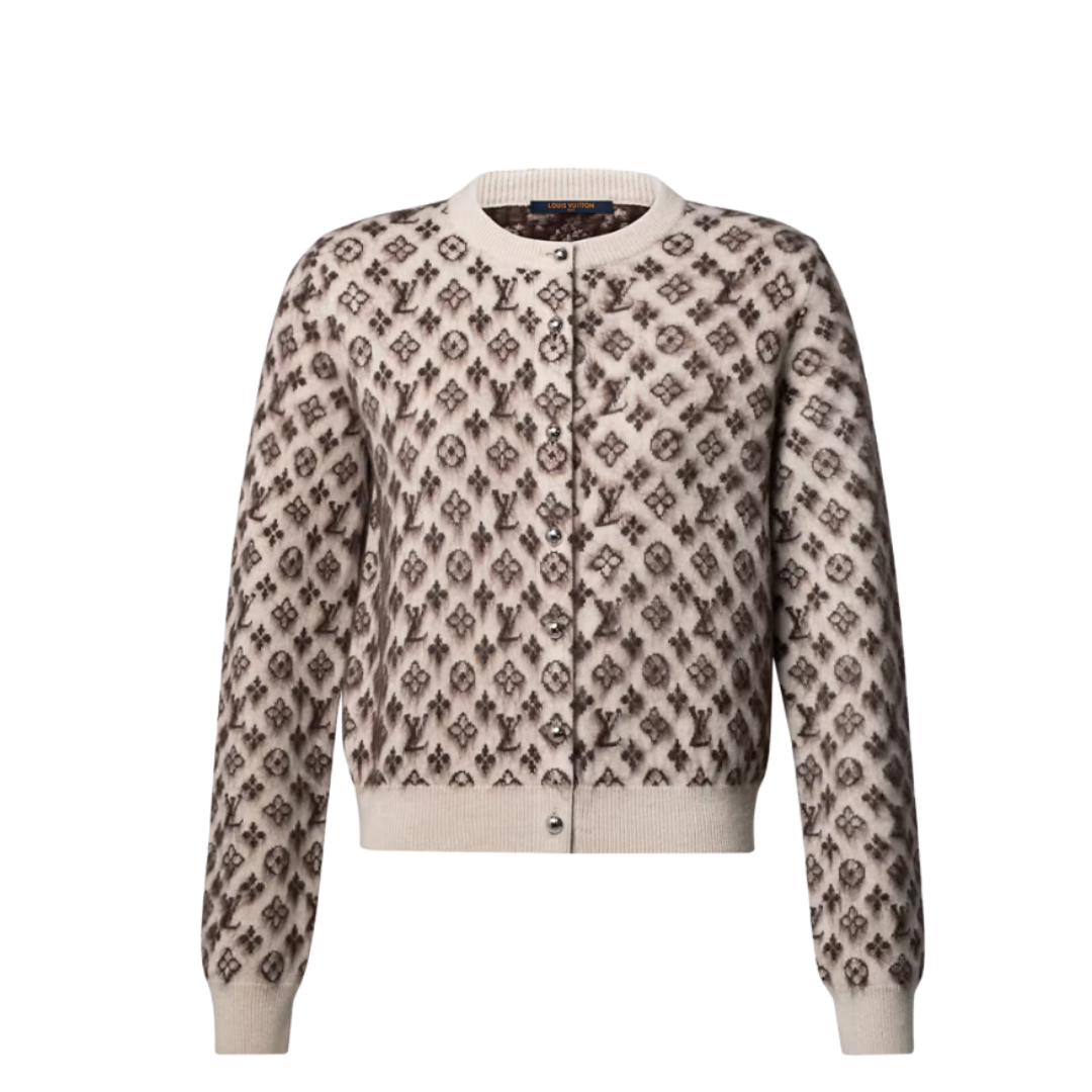 Gebürsteter Monogram-Cardigan
