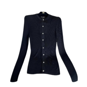 Schwarze Feinstrick-Cardigan