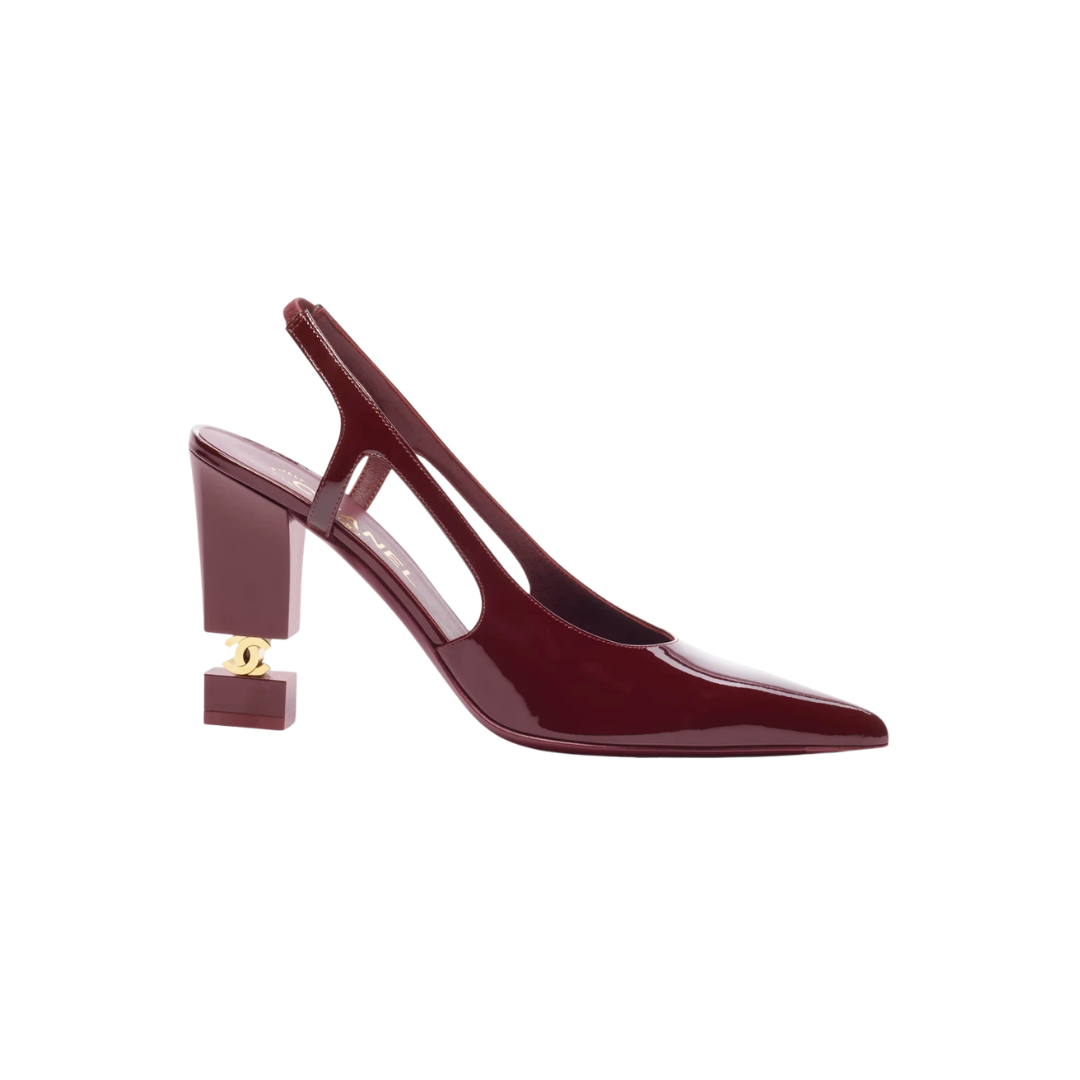 Slingbacks Burgund/Gold 9.5 cm